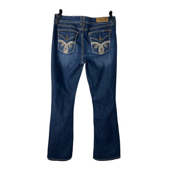 Seven7 Jeans Womens 14 Blue Bootcut Thick Stitch Embroidered Flap Pockets Denim - Picture 4 of 16